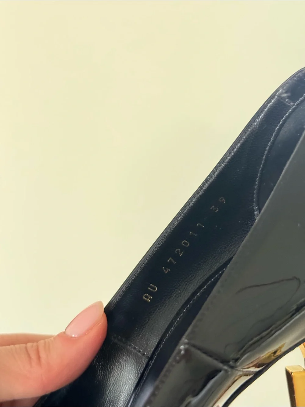 Saint Laurent Opyum YSL Heel Black Patent Leather Pumps - Picture 5 of 11